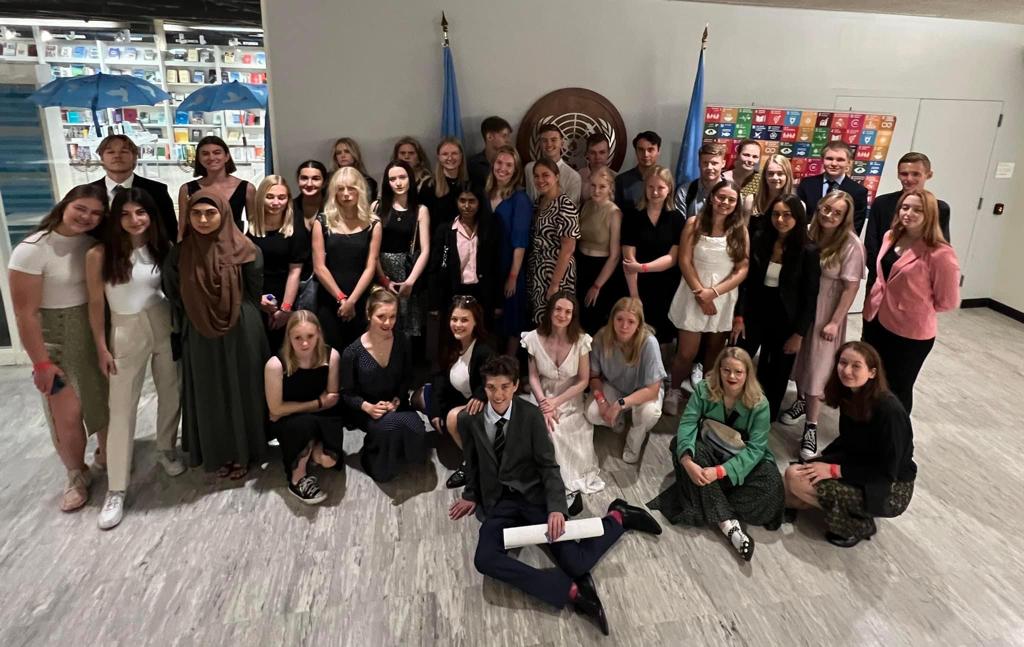 Groepsfoto bij de VN in New York