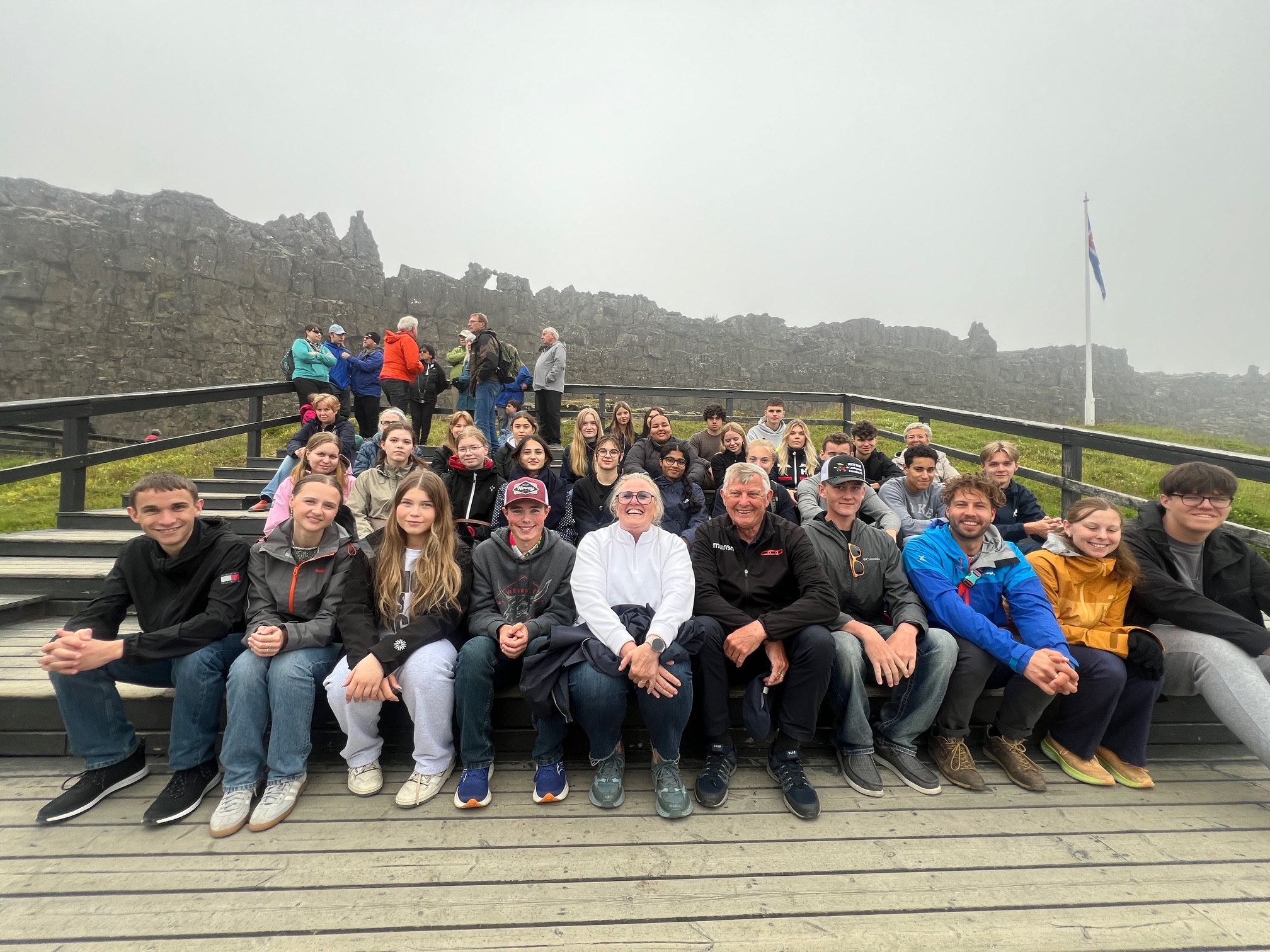 EYT-delegates bij Þingvellir, IJsland